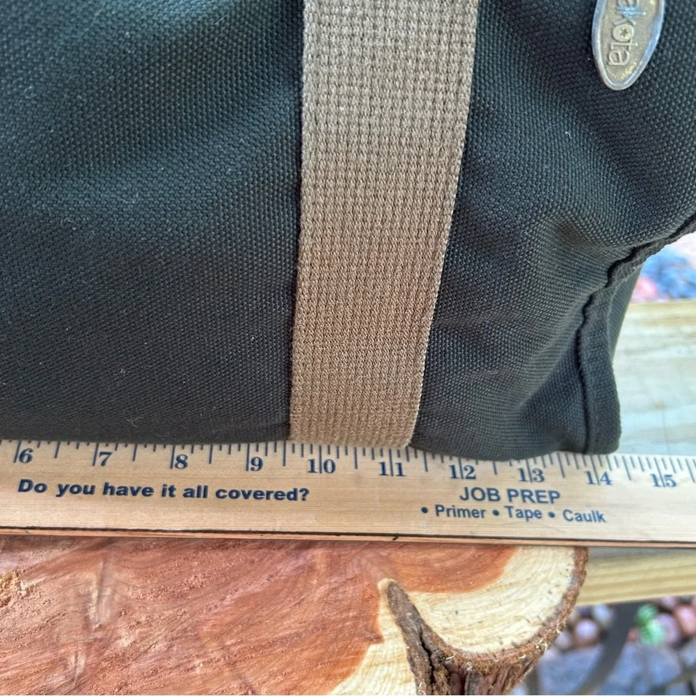 Vintage Dakota Dark Green Canvas & Brown Leather Messenger Bag